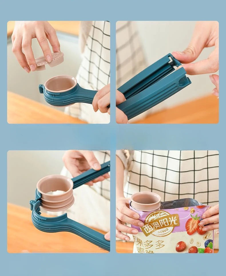 1 PC Reutilizável saco clipe reutilizável selador de alimentos com tampa a prova de umidade