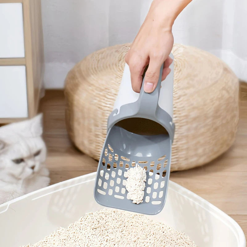 Pá de areia para gatos portátil removível para gatos Pá de areia para catador de lixo com filtro de saco para areia de gato Caixa de areia autolimpante