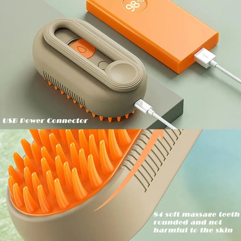 Gato Cão Escova Fumegante Escova a Vapor Pulverizador Elétrico para Massagem Ferramenta de Higiene para Animais de Estimação Derramamento 3 em 1 Sprays Elétricos Pentes de Massagem